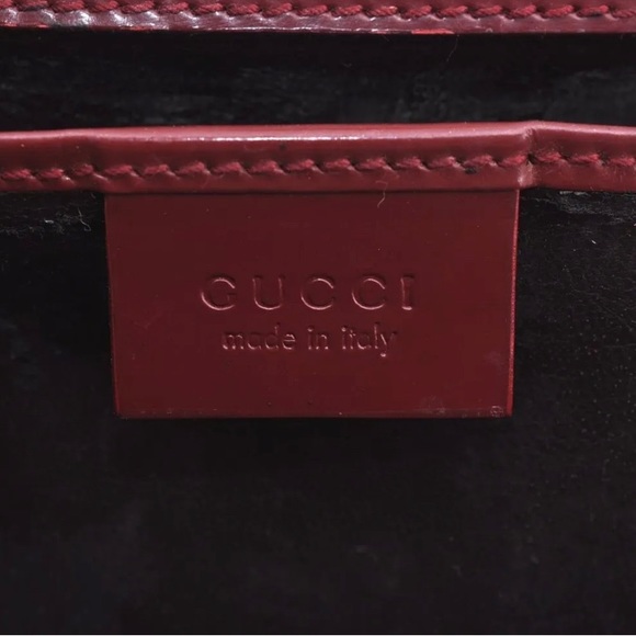 Rare 🦄 Red Authentic GUCCI Shoulder Hand Bag Nylon Leather - Picture 10 of 14